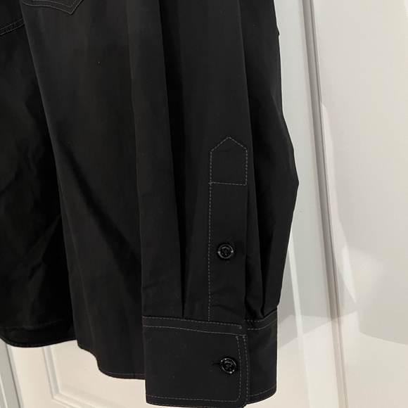 $1200 AUTHENTIC new VERSACE Runway Shirt sz 40 Western Cotton Black button up - Picture 9 of 16